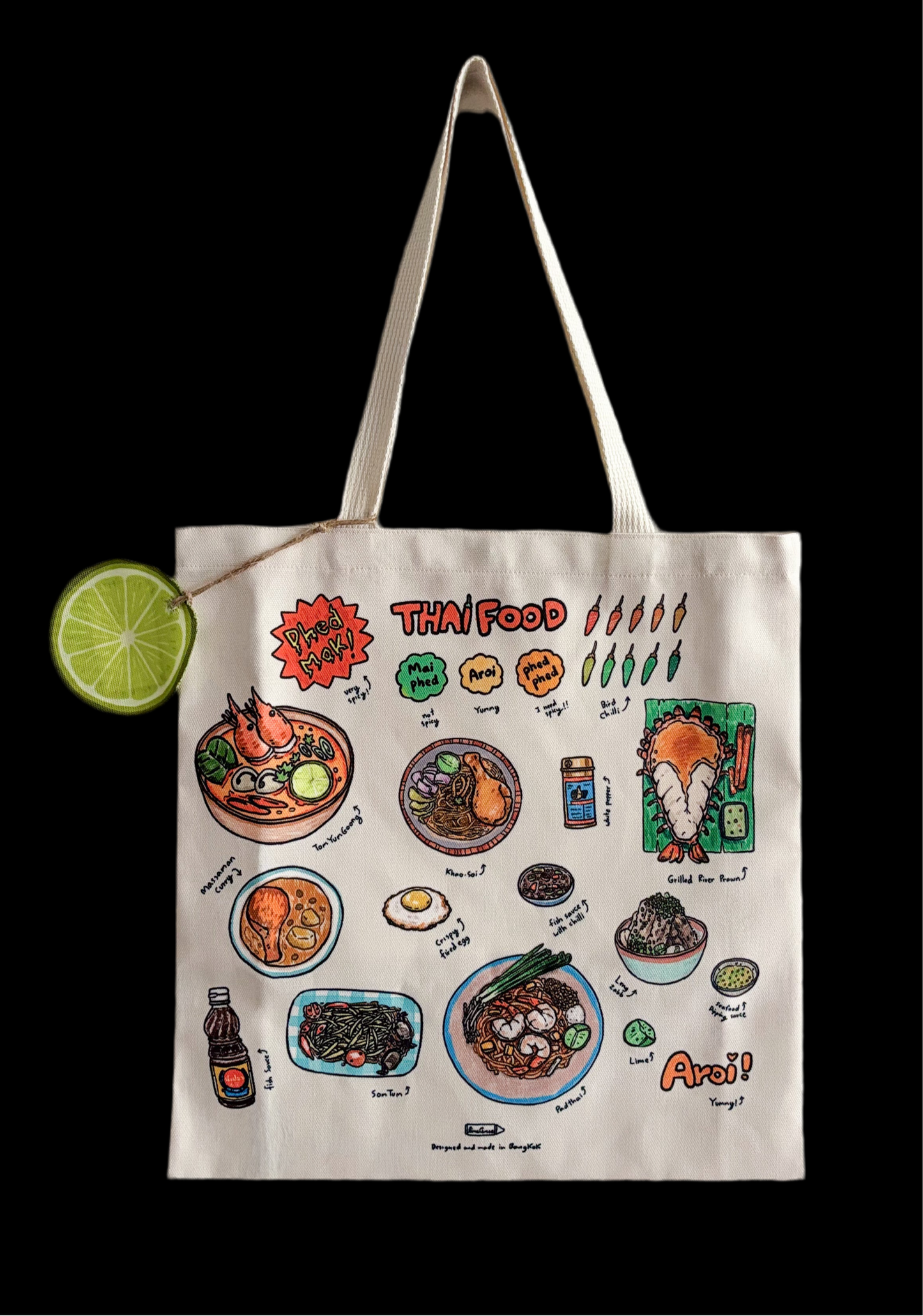 Tasche mit doppelseitigem Druck | Tasche auf Thai(food)