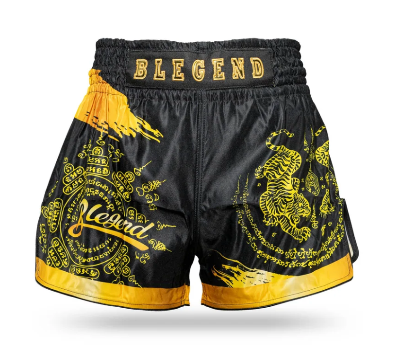 Muay Thai Shorts | Blegend Boxing Shorts Gold Tiger
