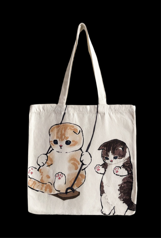 Stofftasche mit Katzenmotiv | Miau im Höhenflug
