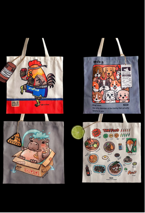 Tasche mit doppelseitigem Druck | Happy Hippo