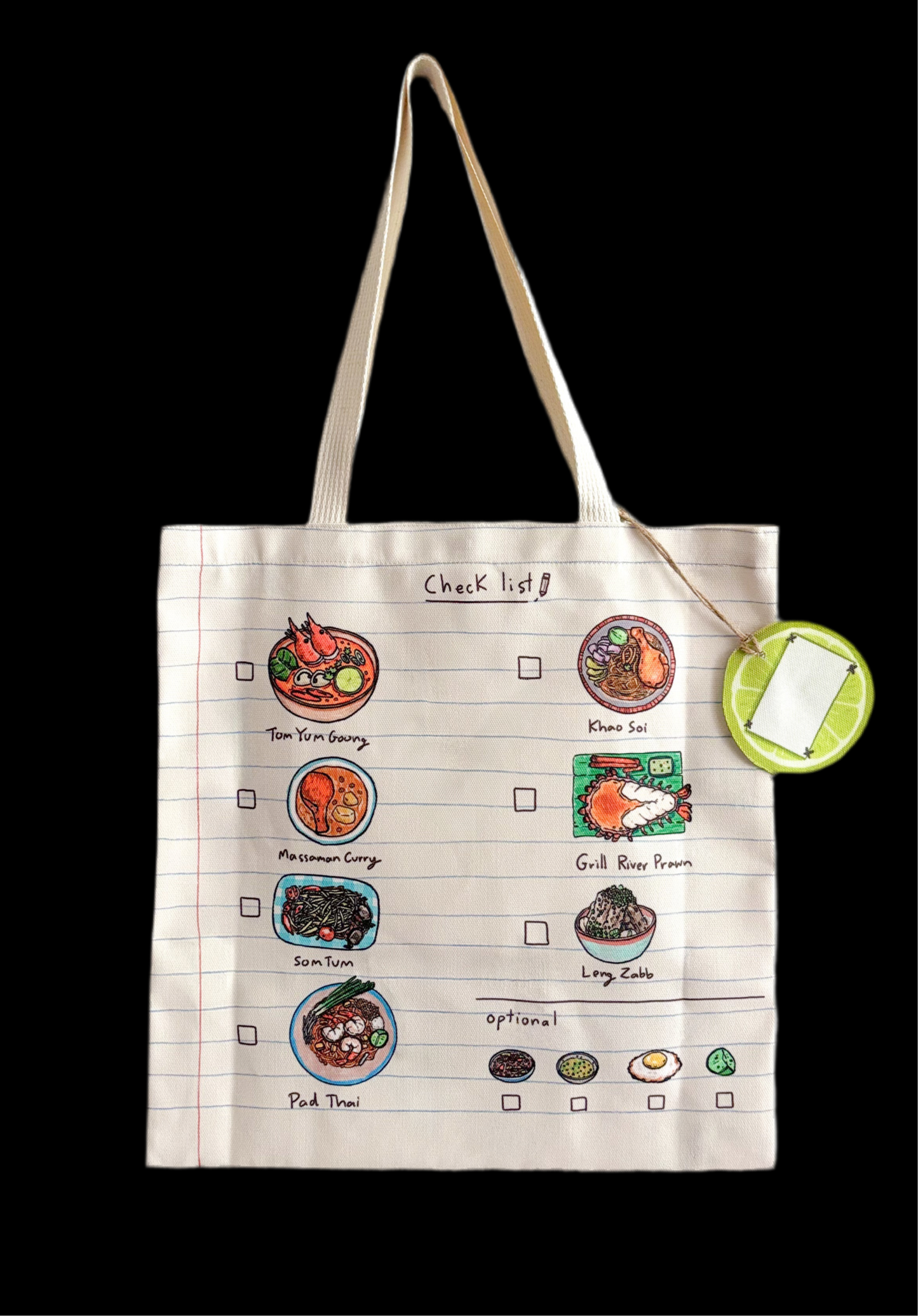 Tasche mit doppelseitigem Druck | Tasche auf Thai(food)