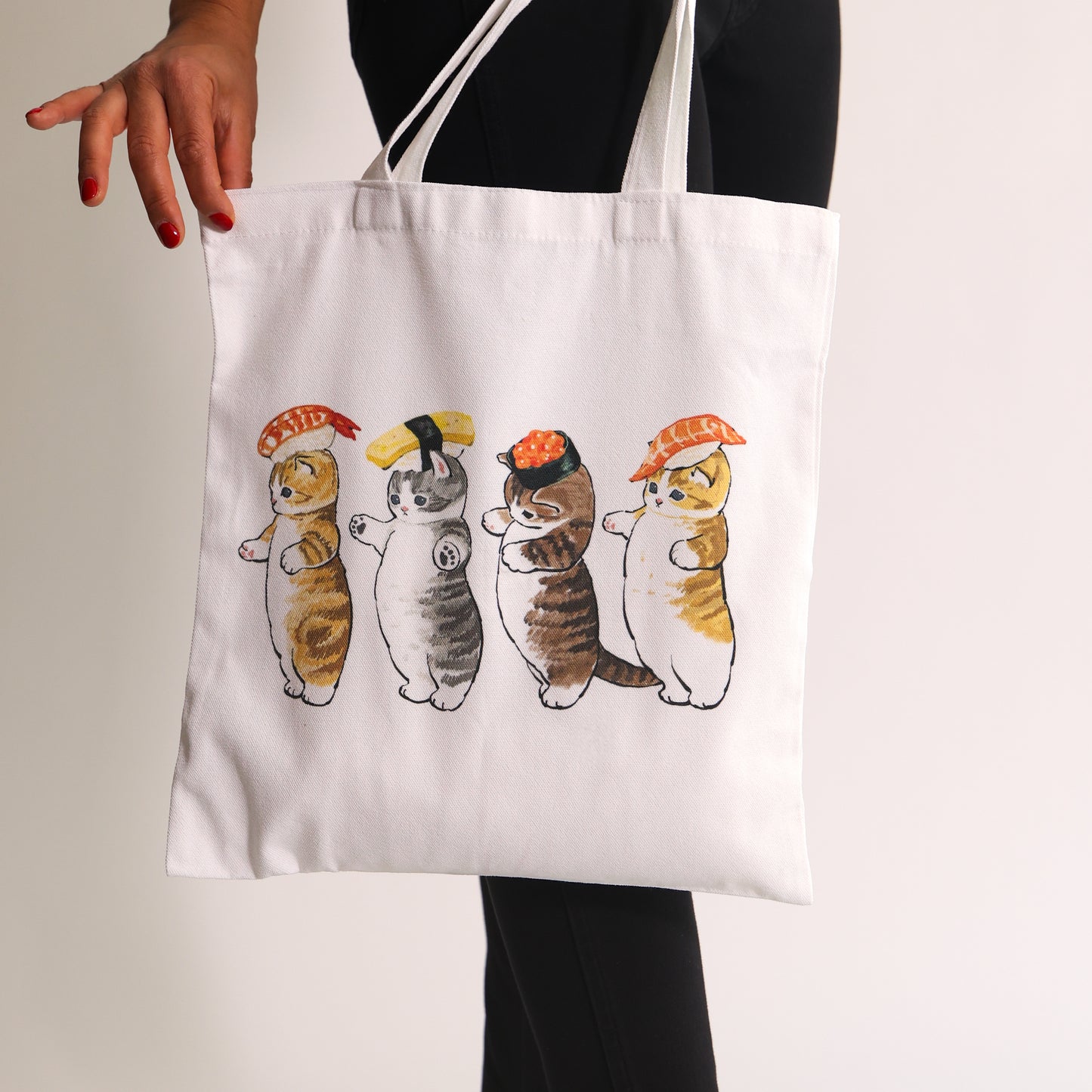 Stofftasche mit Katzenmotiv | Sushi Catwalk