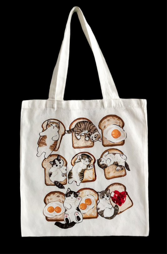 Stofftasche mit Katzenmotiv | Toasty Cats – Extra Sunny Side Up