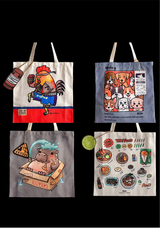 Tasche mit doppelseitigem Druck | Tasche auf Thai(food)
