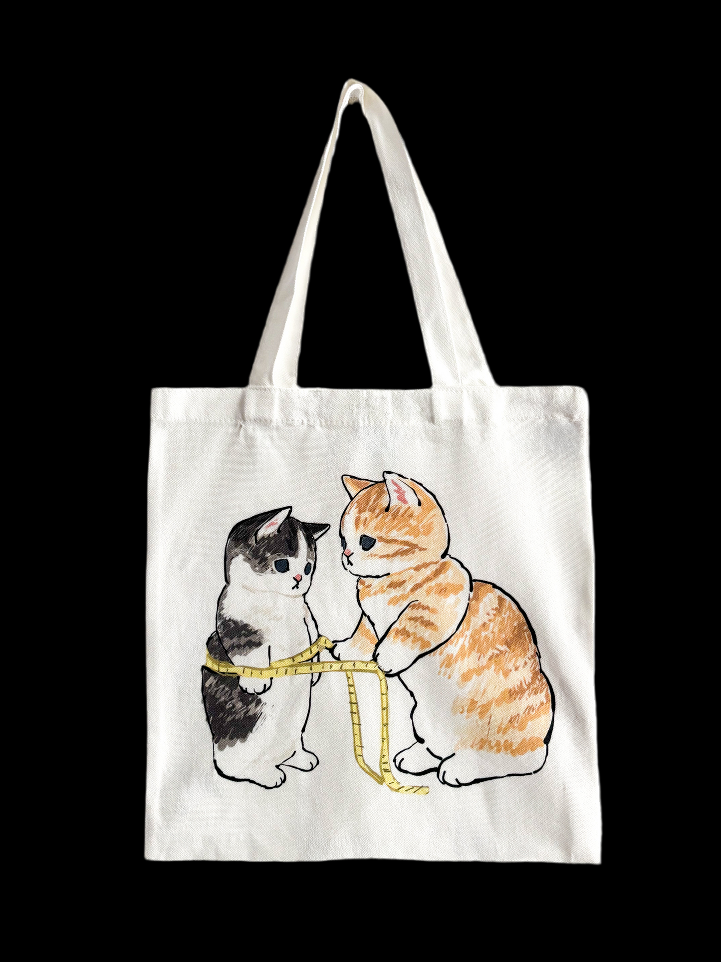 Cute Cat bags two cats measuring each other
