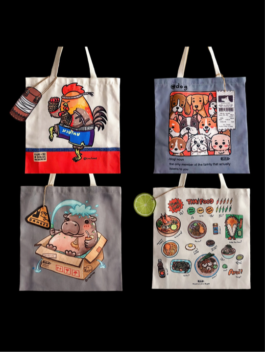 Tasche mit doppelseitigem Druck | Kickboxer-Hahn mit Kikeriki